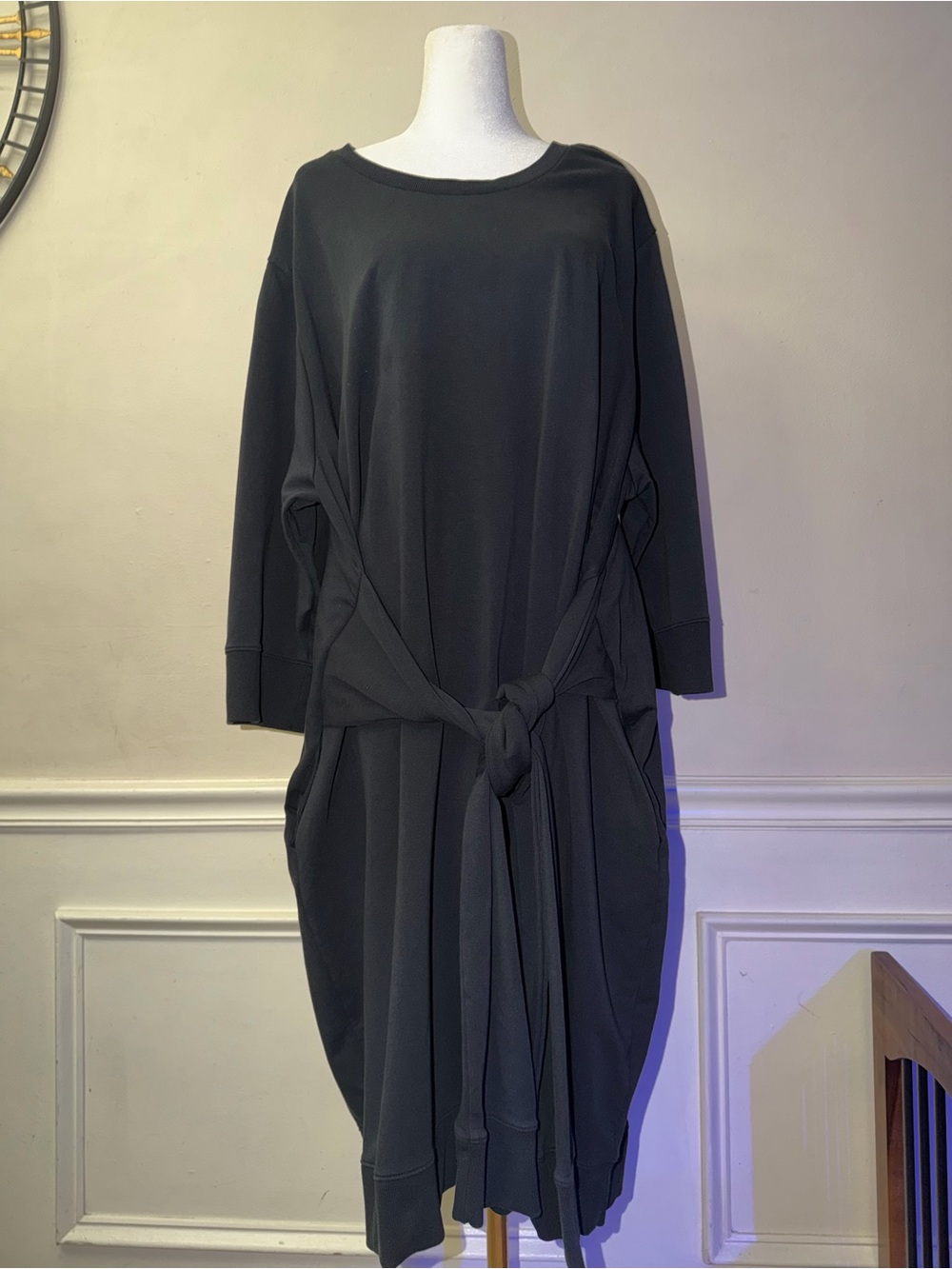 Universal Standard Relaxed Black Tie-Waist Women's Dress size Large
